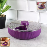 Supermom round rotating dry fruit & snack storage container in purple