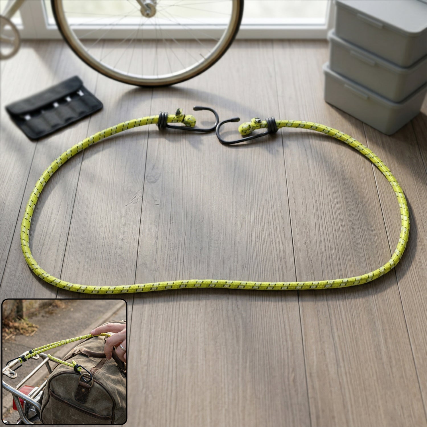 Heavy Duty Elastic Bungee Cord with Hooks 90 cm