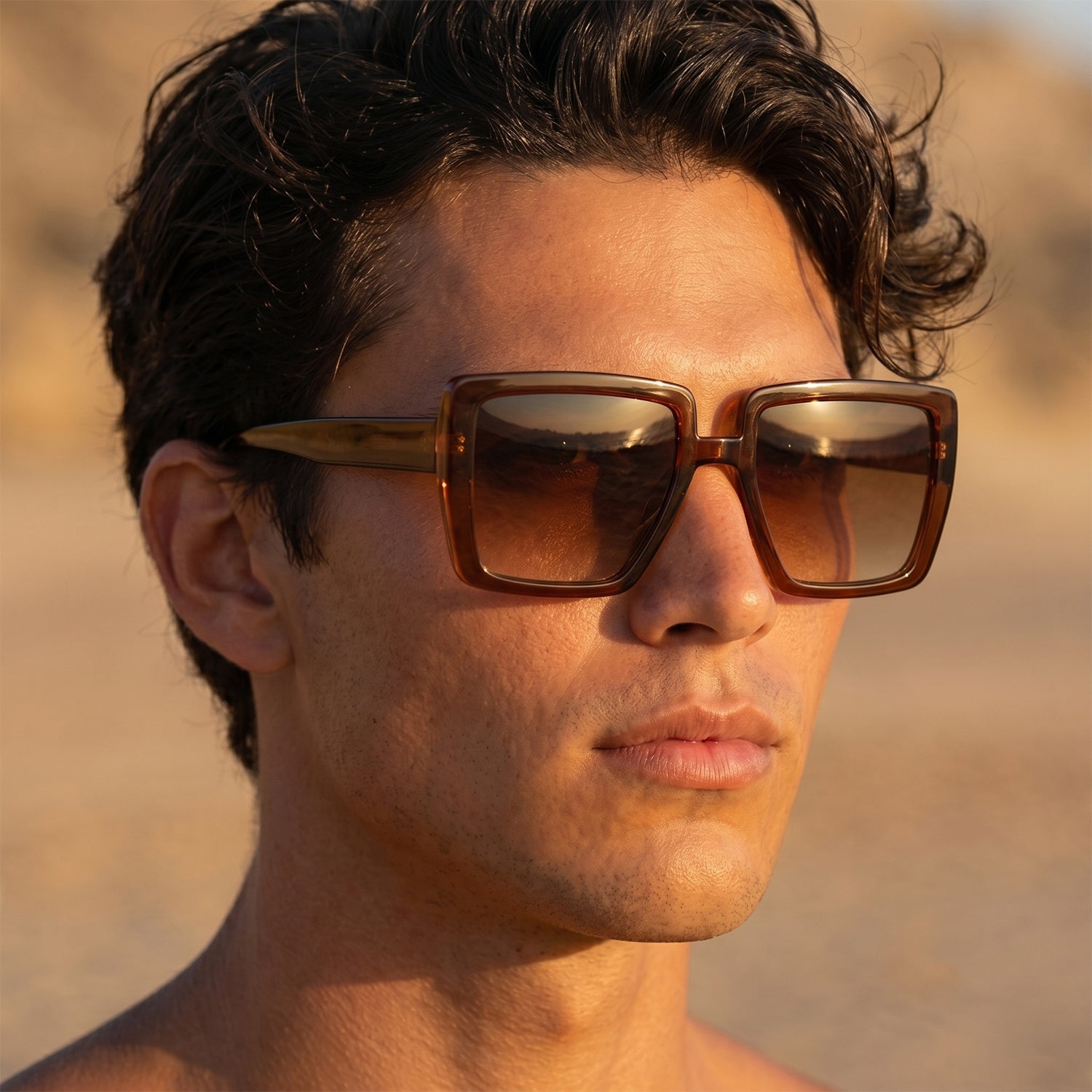 Stylish oversized square sunglasses