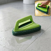 Bathroom brush with abrasive scrubber front view