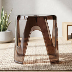 Transparent Plastic Sitting Stool 28x26cm Strong Indoor Outdoor Seat (4 Pc Set)