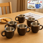 Apex Cappuccino Mug Gift Set in Matte Brown