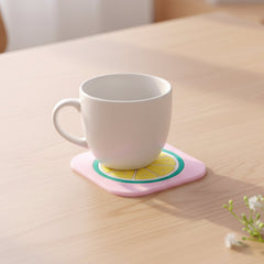 Variety of fruit-themed silicone drink coasters