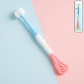 2-in-1 baby tongue cleaner and oral massager with soft silicone brush
