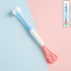 2-in-1 baby tongue cleaner and oral massager with soft silicone brush