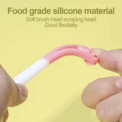 Baby tongue cleaner with ergonomic handle