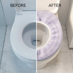 Close-up of elastic fabric toilet seat cover