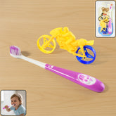 Panda kids toothbrush & red motorcycle toy set