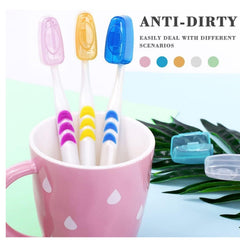 Toothbrush Head Cover Caps Set Travel Protective Hygiene Case (5 Pc Set)