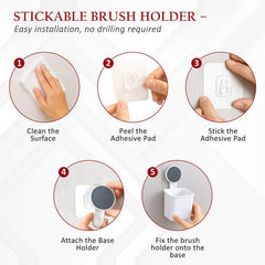 Bathroom storage organizer holding toothbrush and essentials