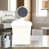 Wall-mounted toothbrush and bathroom storage organizer with adhesive mount