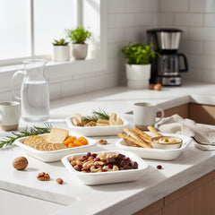 Disposable Square Food Serving Tray Set (10 Pc)