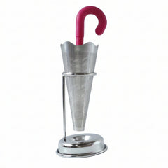Umbrella Tea Strainer resting on stand drip tray
