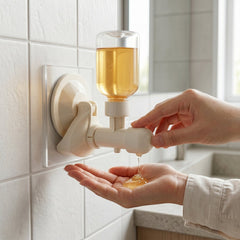 Transparent body showing liquid soap level in wall-mount dispenser