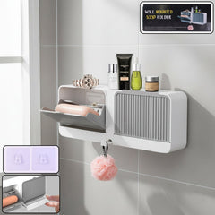 Wall mounted soap holder with 4 compartments
