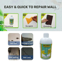 Smooth wall filler applied to crack on wall