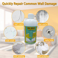 Close-up of easy patch cream being spread on wall
