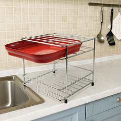 Stainless Steel Utensils & Plate Storage Rack