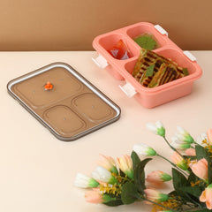 Kids 3-compartment lunch box, closed view