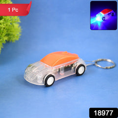 Mini Car LED Keychain Light on white background