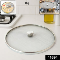 Deluxe stainless steel meshed cooking oil splatter guard cover