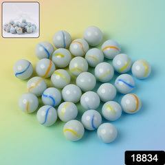 Treasure Bag of Classic White Glass Marbles