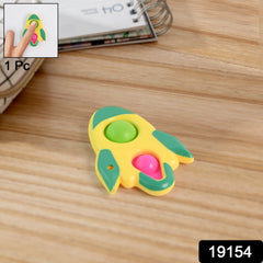 Hand holding the Rocket Fidget Dimple Keychain Toy, showing its compact size