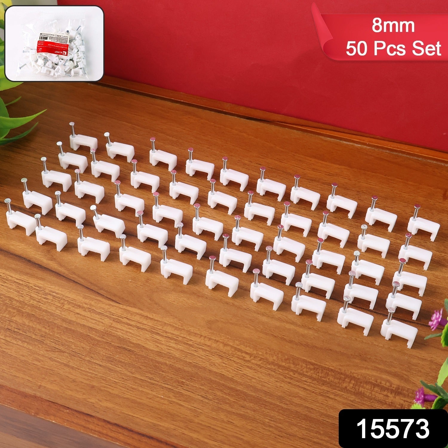 50 Pieces 8mm Nail Cable Clips for secure cable management