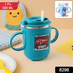 Kids Sporty Sipper Mug with Straw and Dual Handles