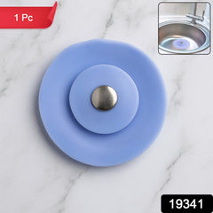 Drain Mate 2-in-1 Sewer Sealer & Filter blue silicone sink strainer