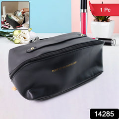Compact zippered travel makeup organizer pouch