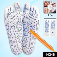 Close-up of Reflexology Therapy Socks on foot