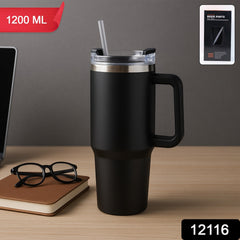 Travel mug with reusable straw and spill-resistant lid