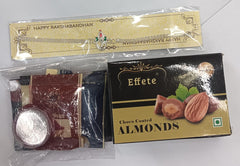 Bracelet Style Ganesh Rakhi Gift Box with Chocolates, Tilak & Coin,Rakhi Gift Combo