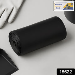 Stack of medium black garbage bags