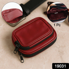 Premium Leather Zippered Card Holder & Accessories Case