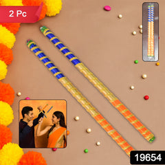Pair of dandiya sticks designed for Navratri and Garba dance