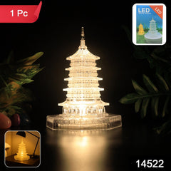 Close-up of LED light in crystal pagoda design
