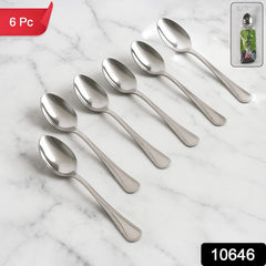 Set of 6 stainless steel dining spoons