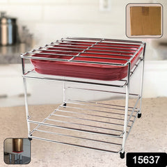 Two-Tier Stainless Steel Kitchen Organizer Rack
