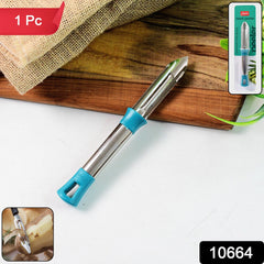 Apex stainless steel vegetable and fruit peeler on white background