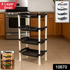 Multi-purpose Apex Plastic Storage Rack holding various household items