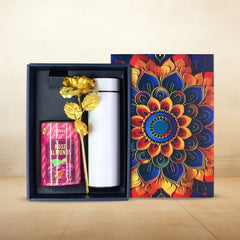 Effete Rose Almonds Gift Hamper, Golden Rose With Bottle (3 Pc Set)