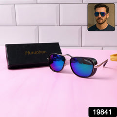 Stylish Polarized Aviator Sunglasses with blue mirrored lenses