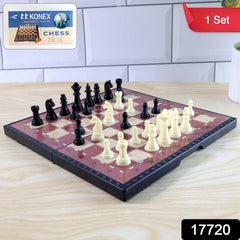 Foldable magnetic chess board game laid out