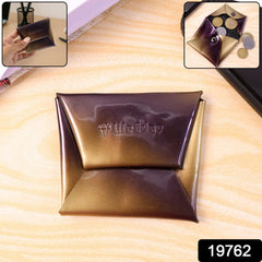 Foldable PU leather coin pouch opened