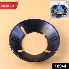 Close-up of burner plate with flame protector ring