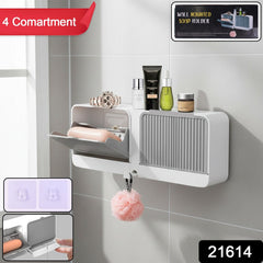 Bathroom wall organizer with multiple compartments