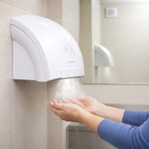 Wall mounted automatic sensor electric hand dryer in bathroom