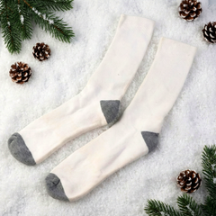White & Grey Comfort Long Socks (1 Pair)